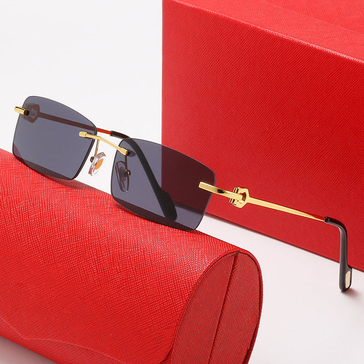 Women rectangular designer sunglasses with elegant metal frame Kalsten
