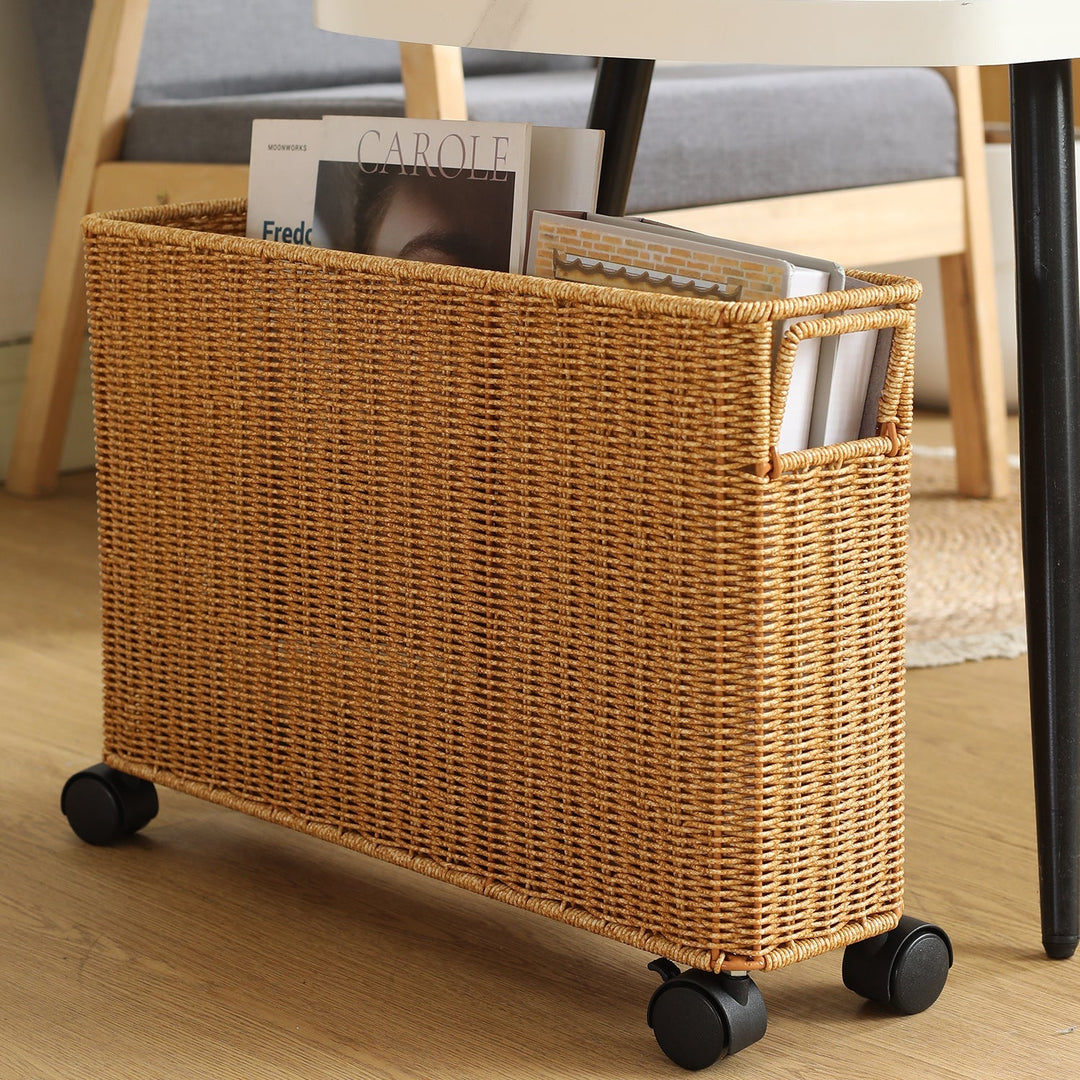 Multi-Functional Woven Storage Cart with Wheels Kalsten