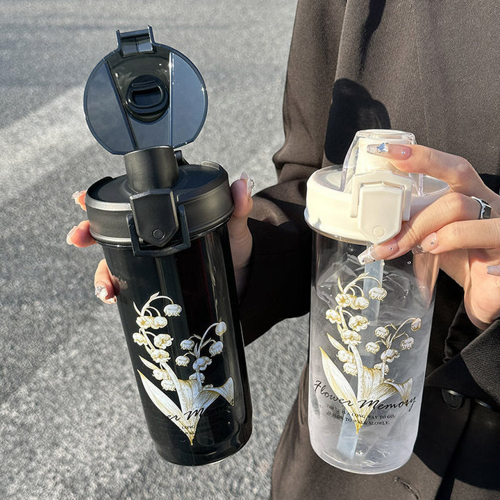 Women's Insulated Drinking Bottle with Elegant Flower Design Kalsten