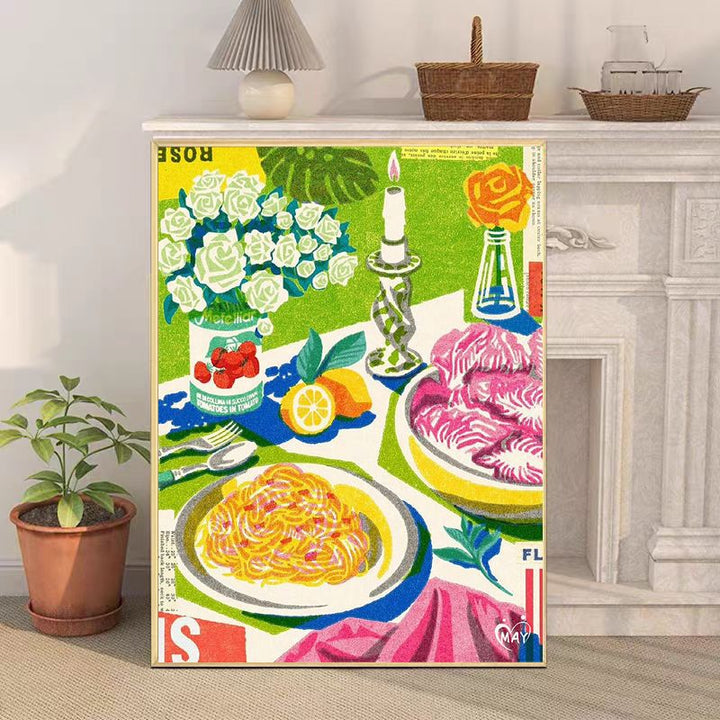 Retro-Inspired Still Life Canvas Art Print Kalsten