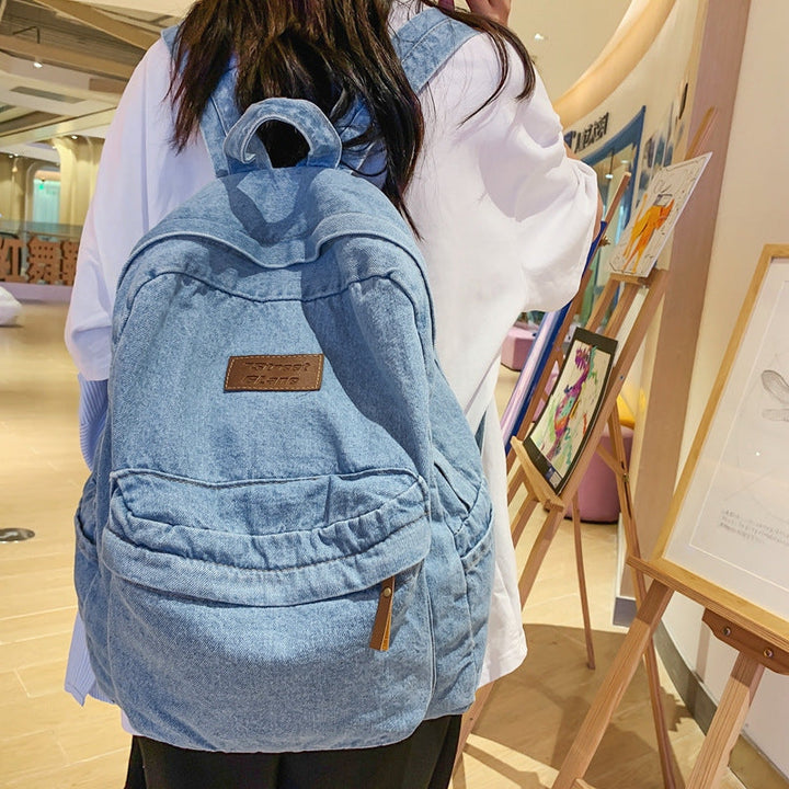 Denim Travel School Backpack Kalsten