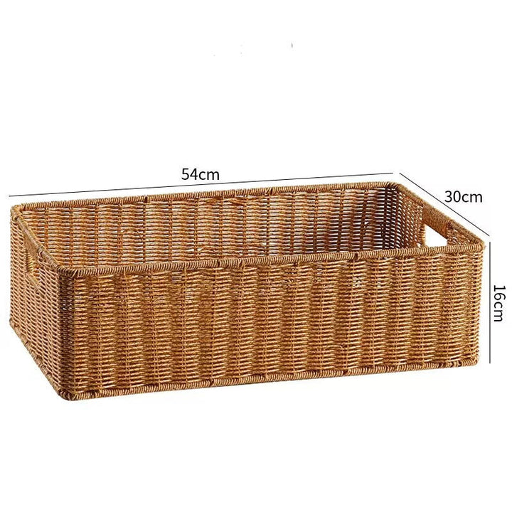 Handwoven Storage Basket with Cutout Handles Kalsten