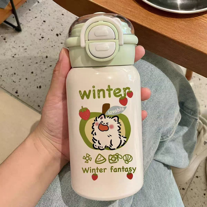 Ladies drinking bottle with cute animal design and innovative closure system Kalsten