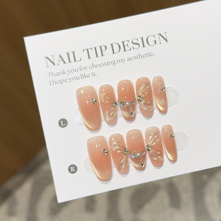 Artificial nail tips with elegant floral details Kalsten