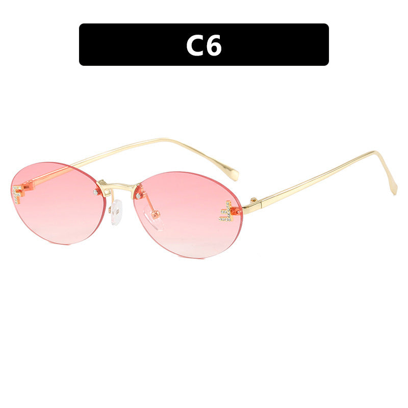 Women's fashionable sunglasses with elegant, round lenses and delicate metal frame Kalsten