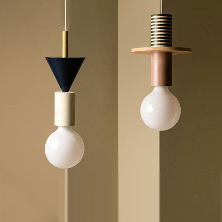 Design Colored Wood Blocks Pendant Light | Kalsten