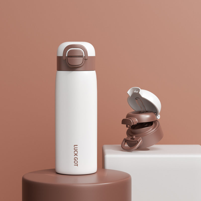 Women Insulated Water Bottle with Integrated Push-Button Mechanism Kalsten