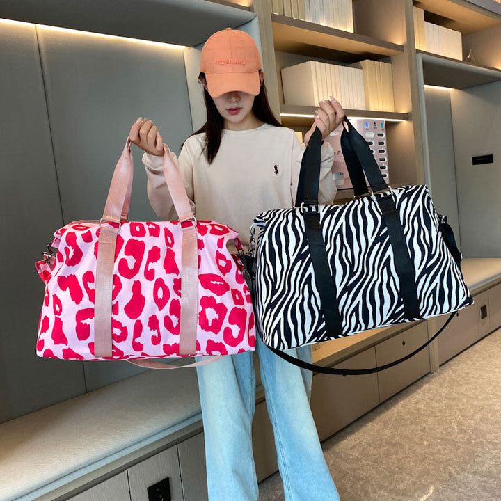 Sporty travel bag with trendy zebra pattern Kalsten