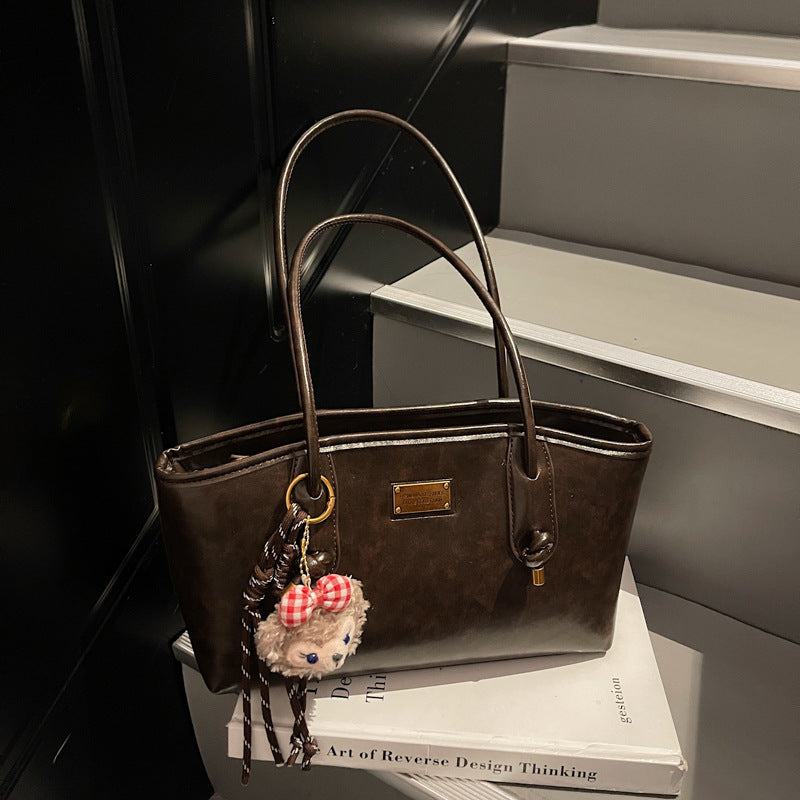 Classic Structured Leather Tote Bag Kalsten