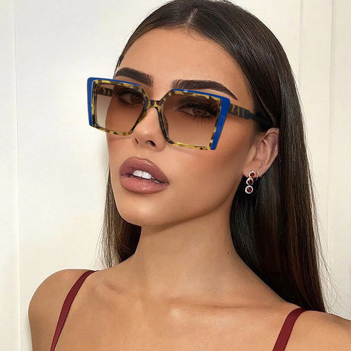 Women elegant square sunglasses with mirrored lenses Kalsten