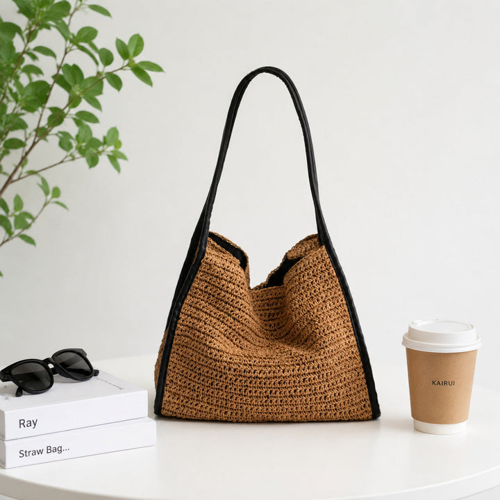 Practical macrame crossbody bag with elegant leather elements Kalsten