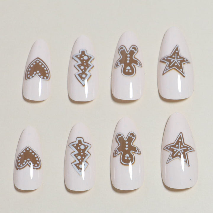 Artistic Press-On Nail Set with Fun Decorative Patterns Kalsten