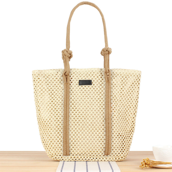 Trendy Bast tote bag with decorative faux leather straps Kalsten