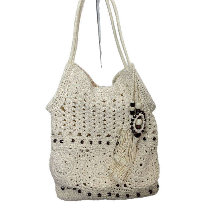 Fashionable Macramé Bag with Detailed Bead Decoration Kalsten