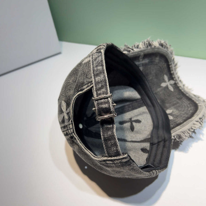 Unisex Distressed Denim Frayed Cap Kalsten
