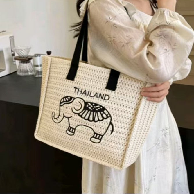 Cotton shopping bag with elephant design Kalsten