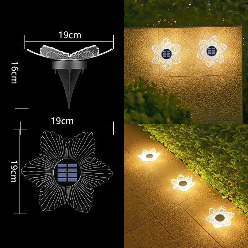 Decorative Solar Acrylic Petal Garden Stake LED Pathway Light Kalsten