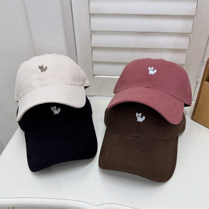 Women's Playful Embroidered Cat Cap Kalsten