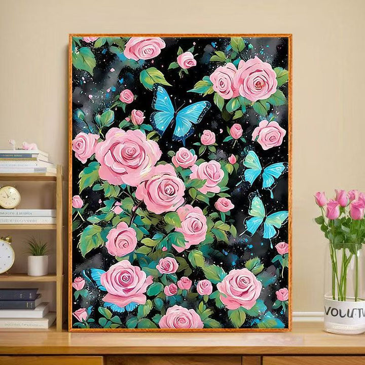Floral Butterfly Canvas Art Print Kalsten