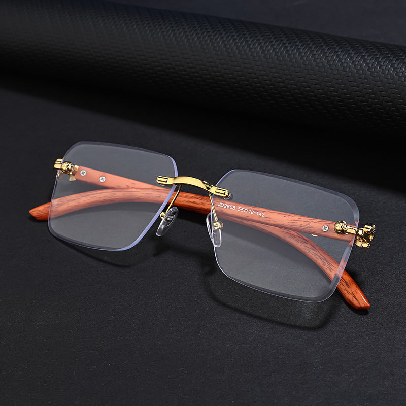 Women’s Fashion Square Sunglasses with Elegant Wooden Arms Kalsten