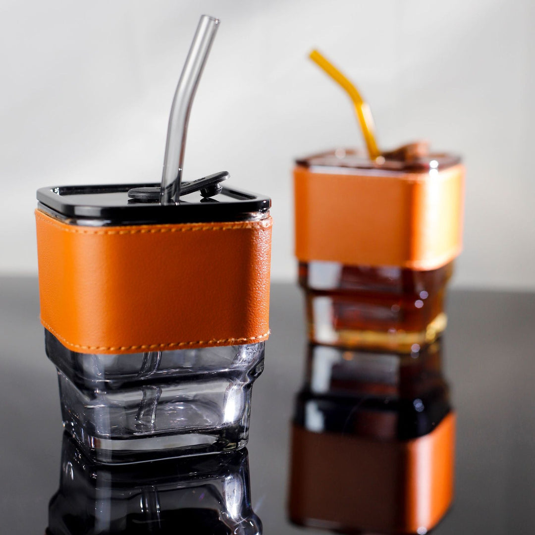 Women's trendy drinking cup with high-quality leather cover Kalsten