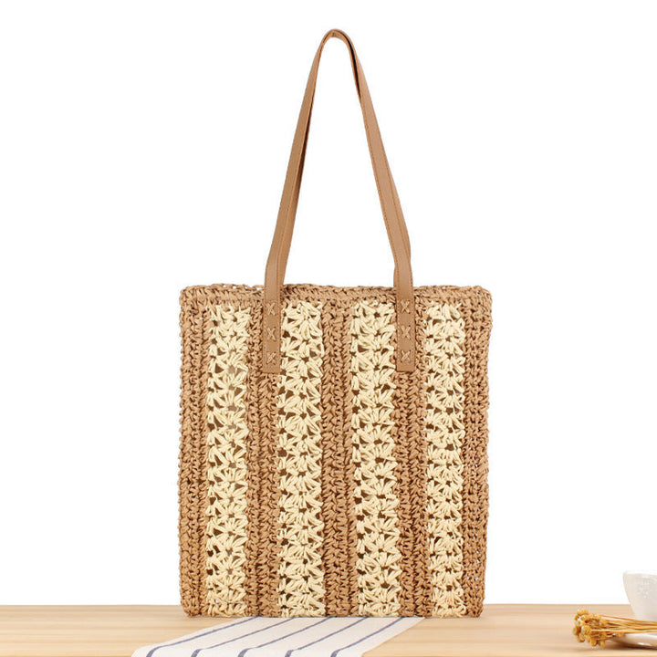 Braided tote bag with elegant leather handles Kalsten
