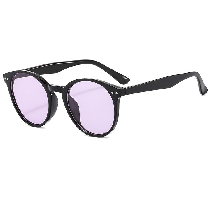 Women's fashionable round sunglasses with transparent frame and UV protection Kalsten