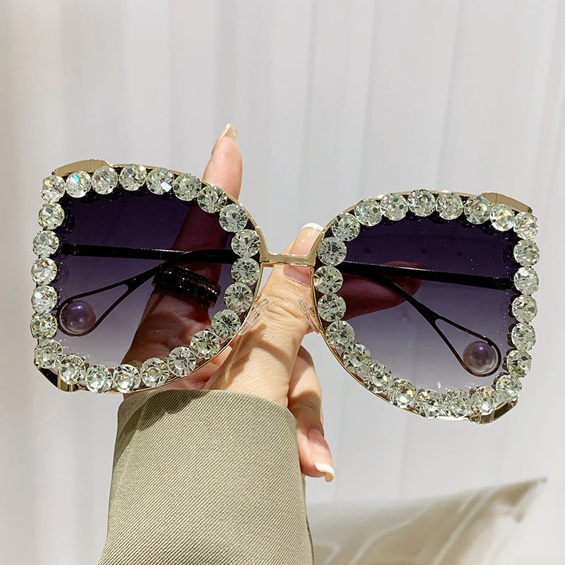 Women's extravagant cat-eye sunglasses with sparkling rhinestone frame Kalsten