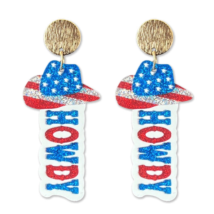 Women's shimmering statement earrings with star and fireworks design made of acrylic Kalsten