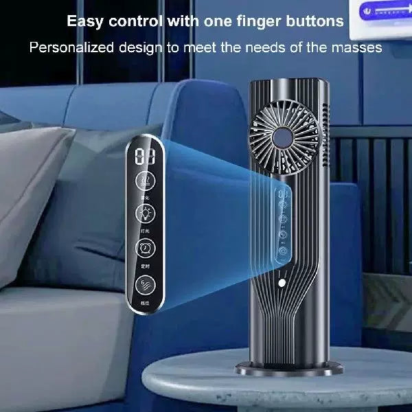 Unisex One Size Rechargeable Vertical Desktop Fan with LED Display Touch Control Adjustable Tilt Base Kalsten