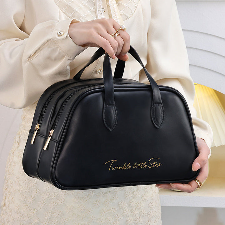 Cosmetic Organizer Bag With Double Zipper And Elegant Carry Handle Kalsten
