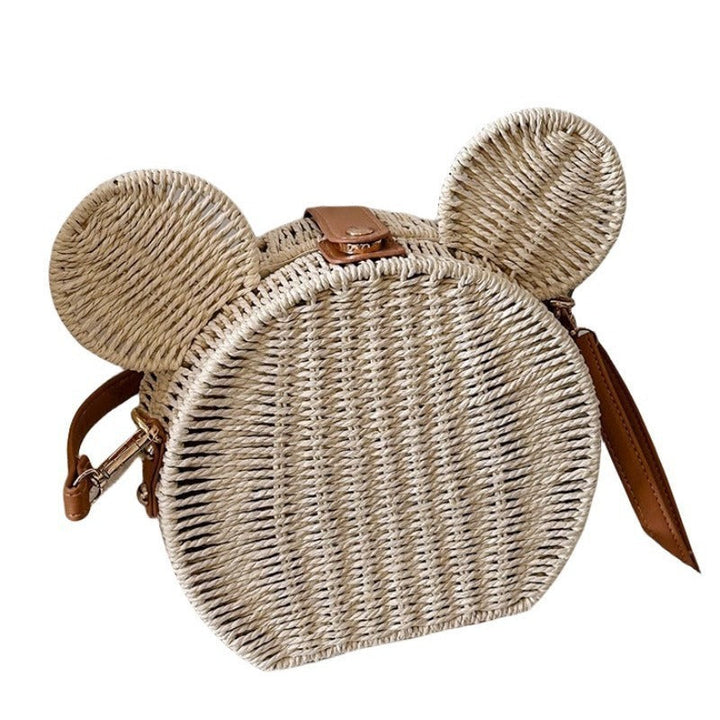Ladies Round Basket with Rabbit Ear Design Kalsten