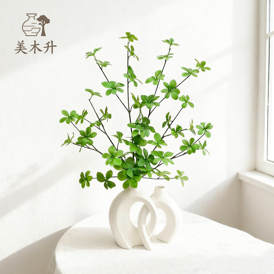 Sculptural Ceramic Interlocking Loop Vase Set Minimalist Tabletop Decor