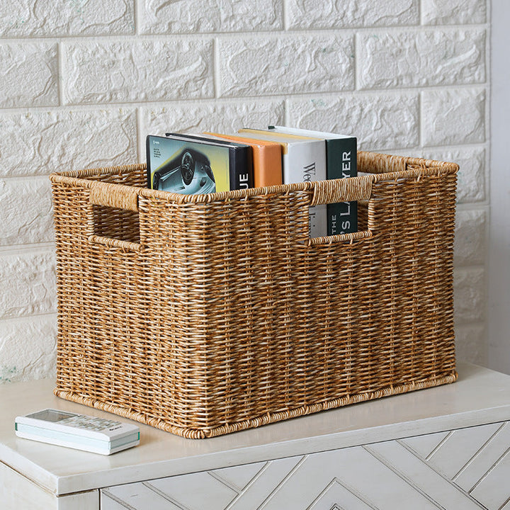 Handcrafted Rectangular Wicker Storage Bin Kalsten