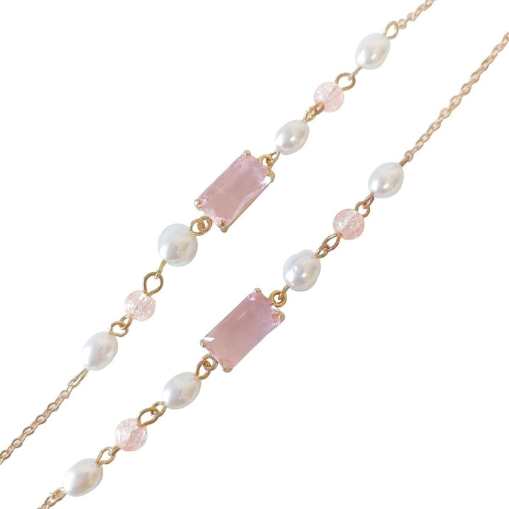 Elegant necklace with pearls and pink accents Kalsten