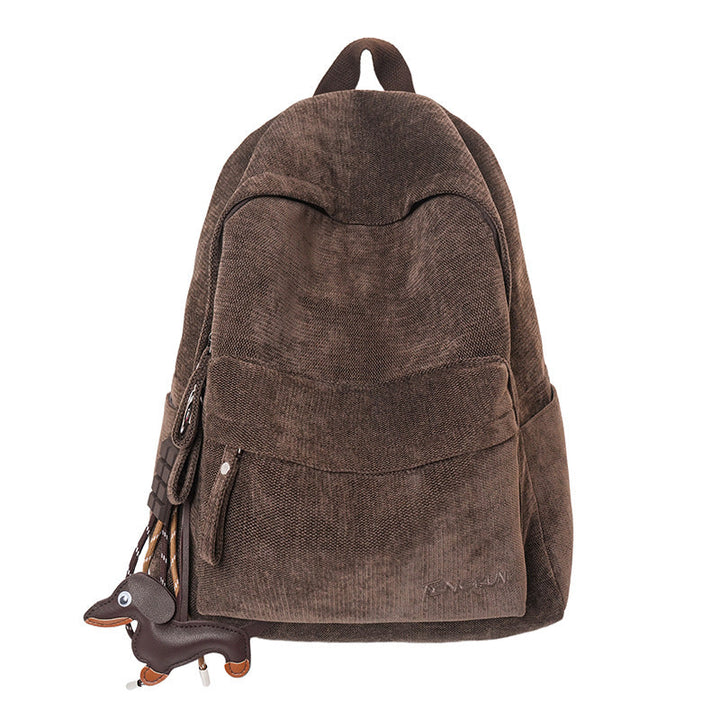 Corduroy Texture Casual School Backpack Kalsten