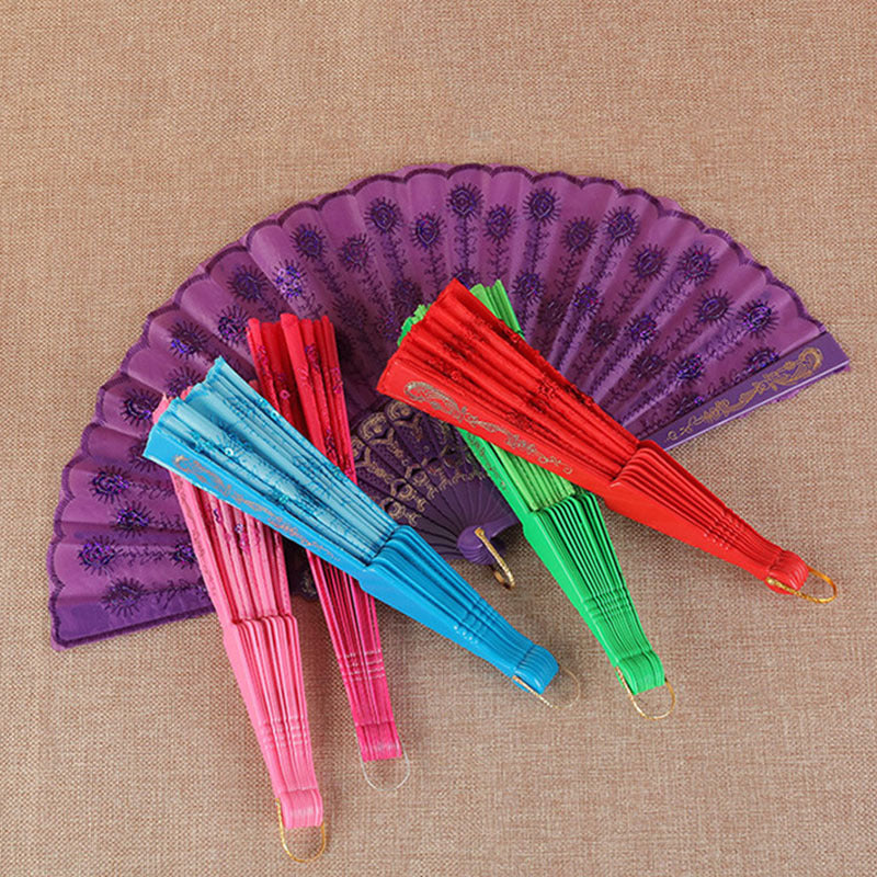 Women's folding fan with artistic decorations Kalsten