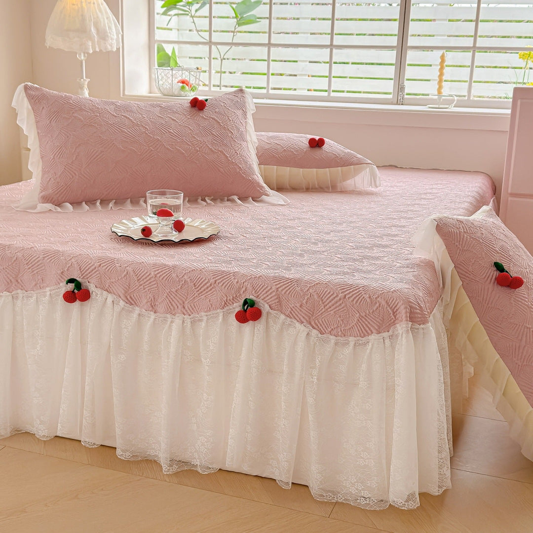 Women's bedspread with playful ruffle design and elegant texture Kalsten