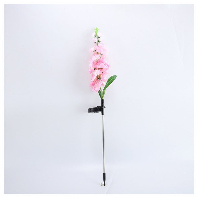 Tall Artificial Delphinium Floral Stake With Adjustable Metal Ground Spike And Removable Clamp Kalsten