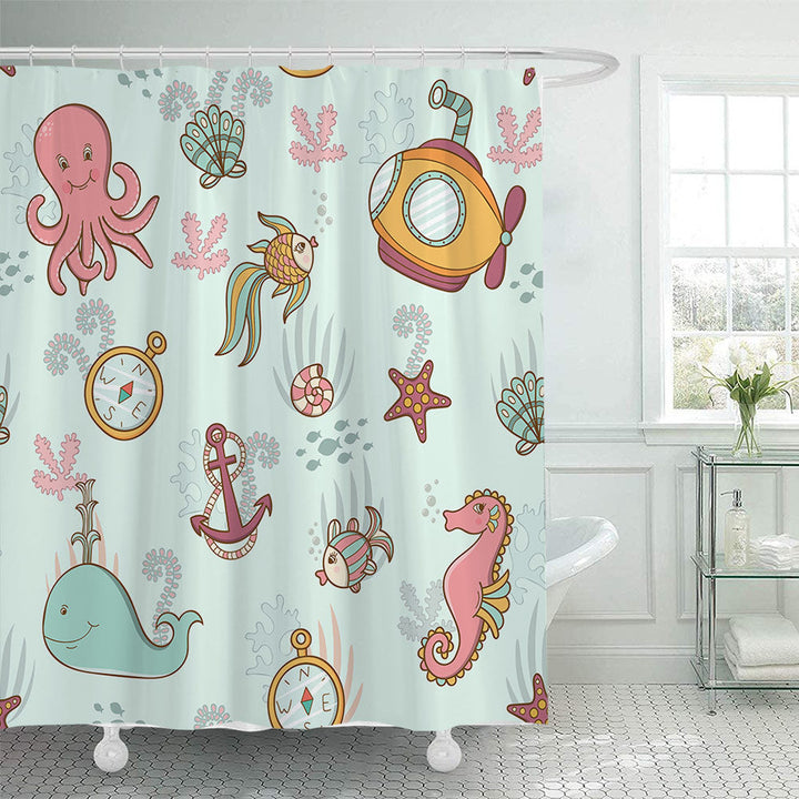 Nautical-Themed Shower Curtain Kalsten