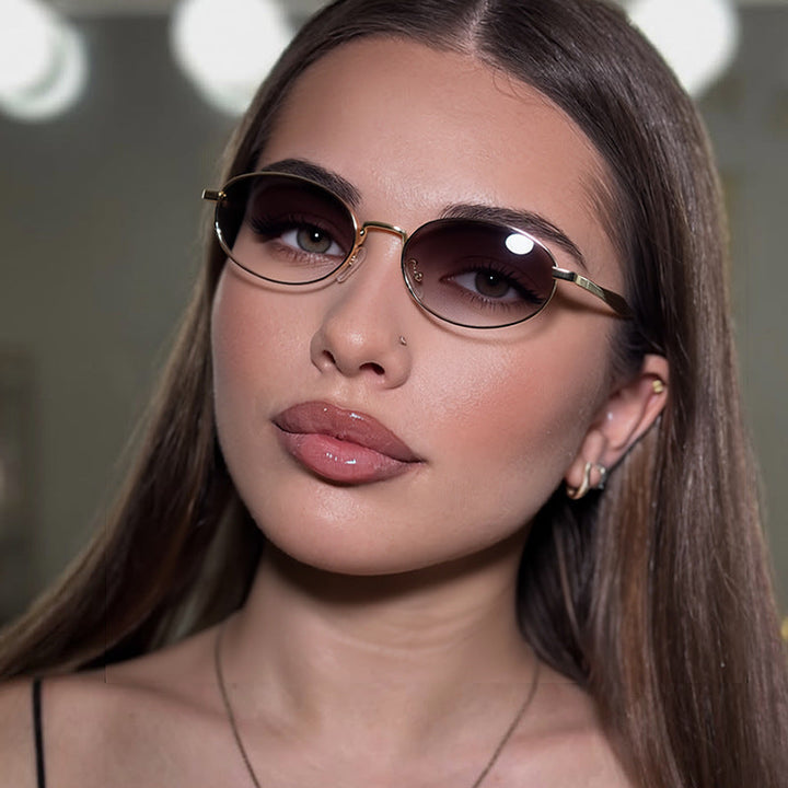 Women's robust round sunglasses with mirrored lenses Kalsten