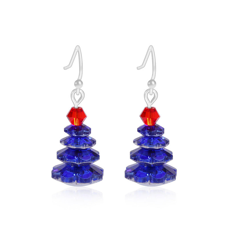 Women's long multi-layer star drop earrings with crystal embellishments and rhodium-plated alloy Kalsten