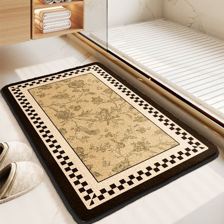 Soft Floral Pattern Bath Mat Kalsten