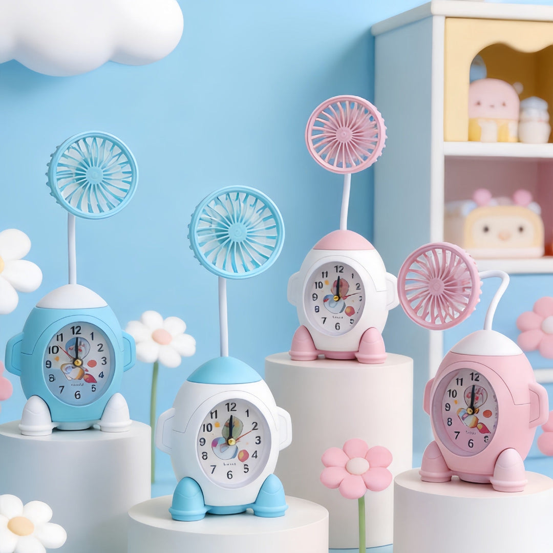Ladies desk clock with integrated mini fan Kalsten