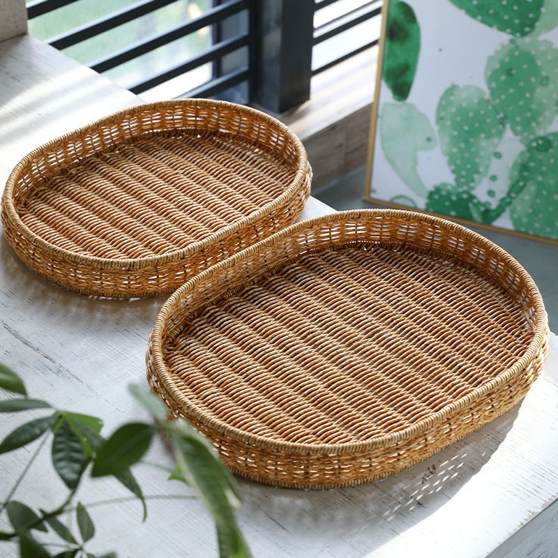 Handwoven Decorative Serving Tray Kalsten 1783754312