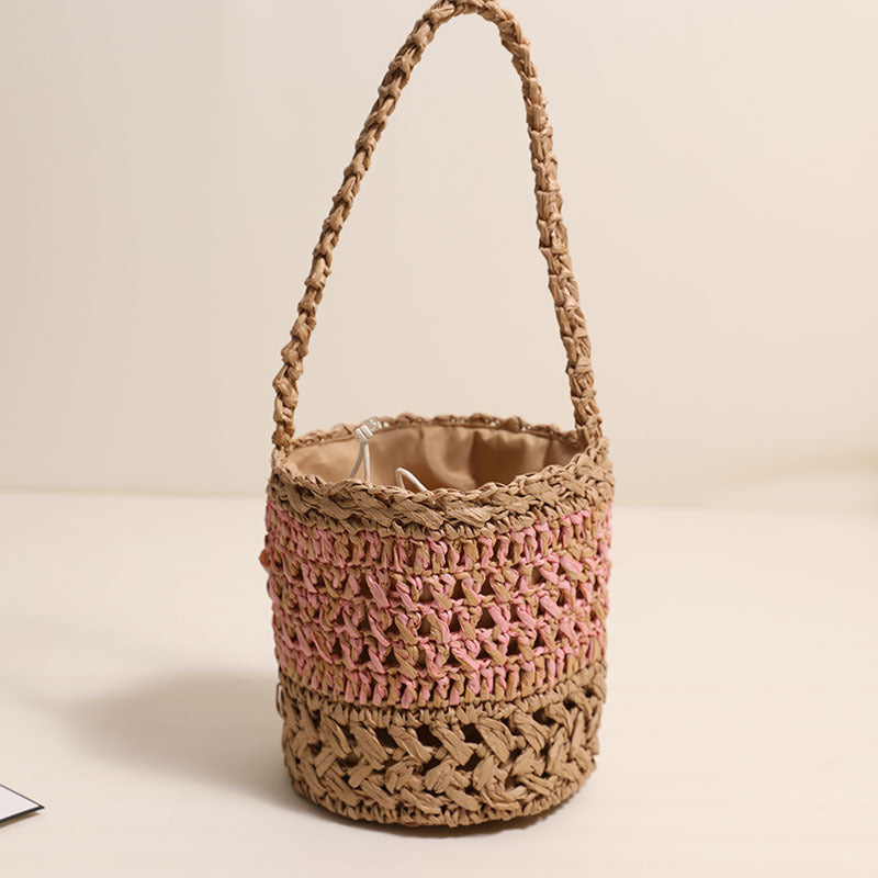 Trendy Handmade Basket Bag with Practical Drawstring Closure Kalsten