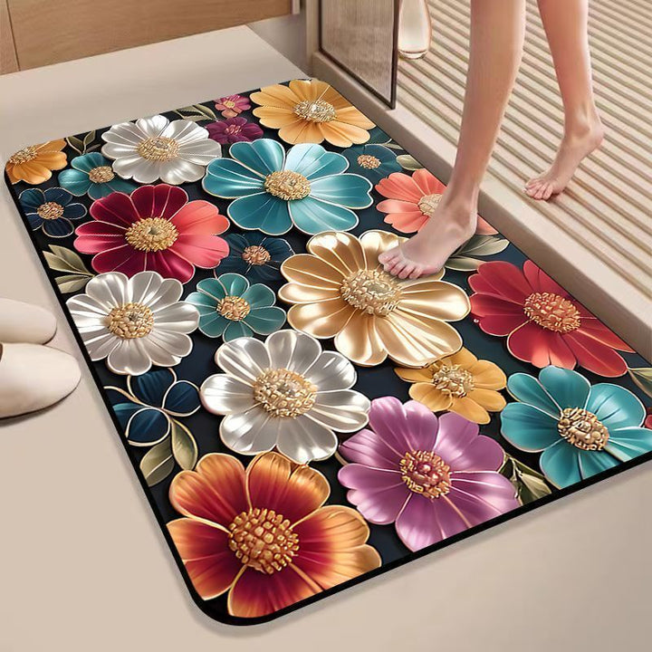 Floral Design Non-Slip Bath Mat Kalsten