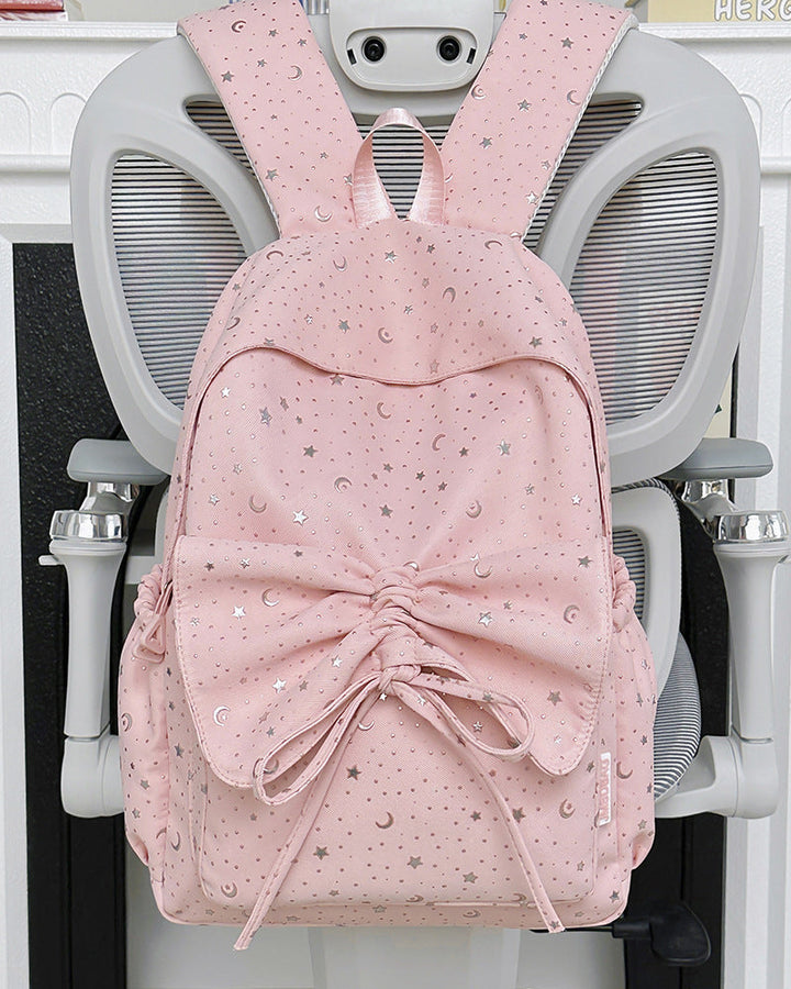 Starry Print Bow-Detail Backpack Kalsten