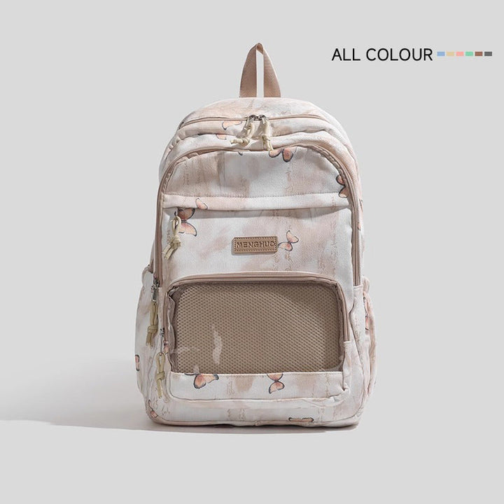 Butterfly-Printed Multi-Compartment Backpack Kalsten