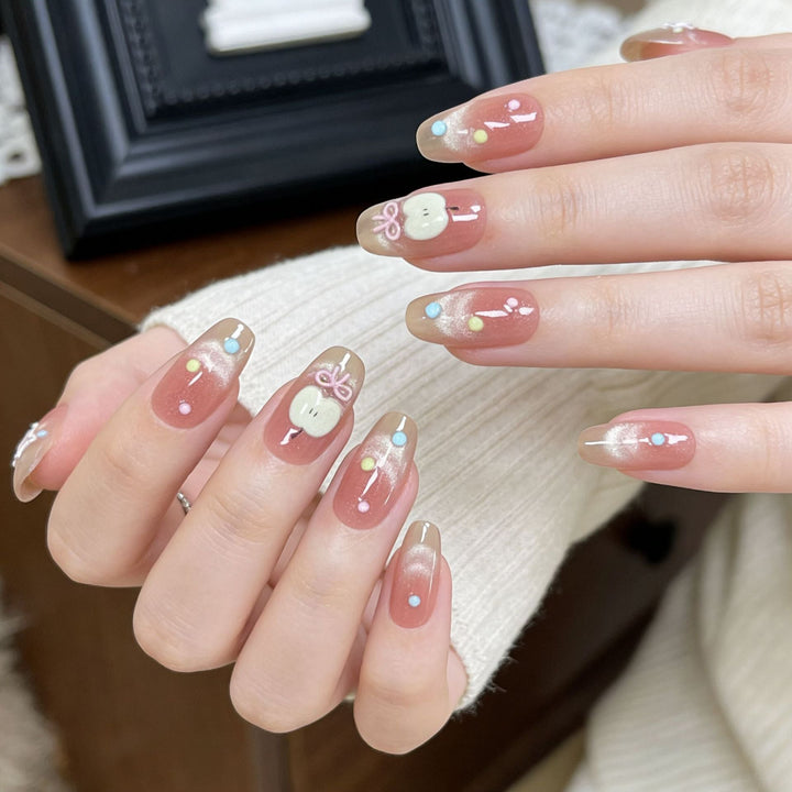 Whimsical Character Designed Press-On Nail Art Kalsten